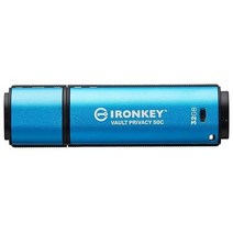 Kingston Ironkey Vault 개인 정보 보호 50 USB-C 32GB 플래시 드라이브 FIPS 197 인증 XTS-AES 256비트 불량 USB 및 브루트 포스 다중