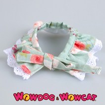 애견 레이스 스카프 프렌치 플라워.와우독 와우캣, 상세설명 참조, M사이즈(25cm)