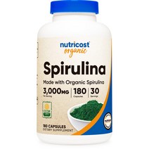 뉴트리코스트 유기농 스피루리나 3000mg 180캡슐, 1개