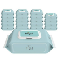 미엘 퓨어 민트 물티슈 캡형, 100매, 32팩