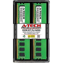 A-Tech 서버 64GB (2 x 32GB) 2Rx8 PC4-25600 워크스테이션 메모리, 32GB Kit (2x16GB) 2Rx8_PC4-170