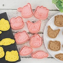 8종 세트 쿠로미 시나모롤 쿠키 커터 큐티 캐릭터 3D 쿠키 몰드 DIY 가정용 베이킹 도구