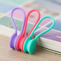 [DM] 방울자석 파스텔 실리콘 6P 선정리 다목적 케이블타이, 랜덤6P
