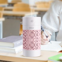 Kiboer 미니 가습기 나노 미스트 두 단계조절 무소음 무드등 태움방지 정전기방지, Kiboer-171 핑크