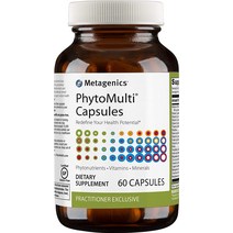 메타제닉스 Metagenics PhytoMulti - 다차원적 건강 지원을 위한 파이토뉴트리언트 비타민 미네랄이 함유된 데일리 종합비타민 보충제 60 타블렛 20일분, 기본