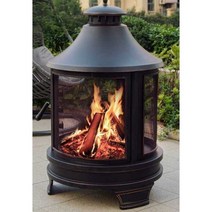 주물 화목난로 대형 장작 난로 나무 불멍 캠프파이어, 세트 4