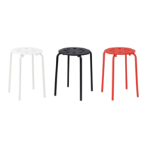 이케아 MARIUS 마리우스 스툴 화이트/블랙/레드, 화이트 301.840.50