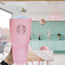 스마트잡동사니 스타벅스텀블러 리미티드실버에디션 몬스터 대용량 텀블러 910ml(스텐빨대포함), 핑크