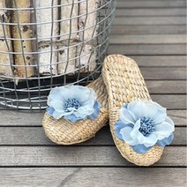 꽃장식 제주도 바닷가 여행 여름 슬리퍼 편안한 카페투어 야외 대학생 슈퍼