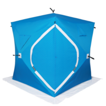 파르투나 겨울용 낚시텐트 3-4인용 방한 얼음낚시텐트 바람막이 원터치낚시텐트, 이중레이어블루