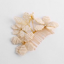 알리아 꽃잎 진주 헤어핀 42235 꽃머리띠 화관밴드 꽃헤어밴드