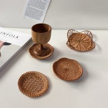 라탄 티코스터(3type) 컵받침 캔들받침, C Type