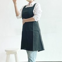 클리티아 사이즈조절 x자 앞치마 2color, 블랙