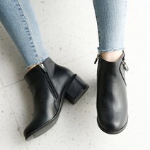 로니 지퍼 앵클부츠 5cm 821-1