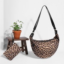 호피무늬 반달숄더백 미니파우치 포함 여성토드백 bag