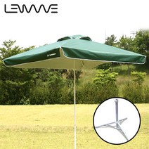 Lenwave 2중 사각 파라솔+받침대 세트, 파라솔+받침대_그린