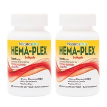 네이처스플러스 헤마플렉스 철분 85mg 60정 2팩210111, 2개