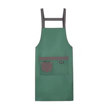 세븐몰 투톤 앞치마 원피스앞치마 바리스타앞치마 미용실 방수앞치마, 그린