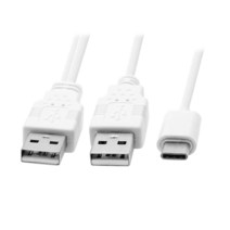 견고한 USB 3.0 유형 C 듀얼 A 남성 추가 전원 데이터 Y 케이블 휴대 전화 및 하드 디스크, 한개옵션0