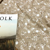 패브릭샵 200cm 초대폭 30수 싱글 다이마루 팝콘플라워 3컬러, 베이지