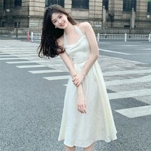 볼륨 러블리 하객룩 데일리 여름 롱원피스 홀터넥