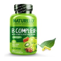 Naturelo 내츄렐로 천연 비타민 B 콤플렉스 with 코큐텐 120 배지캡슐
