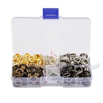 Metal Grommets Kit 140Pcs 5/16 Inch 8mm Metal Eyelets Kits Shoe Eyelets Grommet Sets for Shoes Cloth, 1