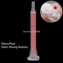 정적 믹서 에폭시 수지 AB 접착제 혼합 노즐 83mm 튜브 2 액형 카트리지 50ml 1:1 개, 01 빨간