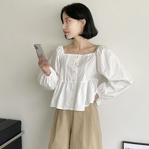 로맨틱 핀턱 셔링 블라우스