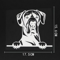 피복기 수동비닐피복기 수동비닐멀칭기 YJZT 17.5CMX15.6CM 재미 있은 그레이트 데인 개 데칼 엿보기 비닐 자동차 스티커 블랙/실버, Silver