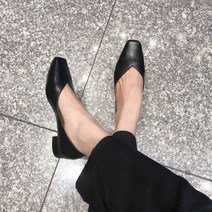 예쁜핏 굽낮은 스퀘어 펌프스 3cm 편한 구두