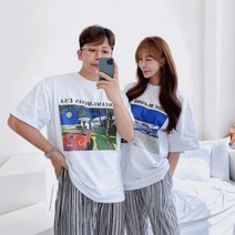 와이샵 / ABO 커플 바캉스 디지털 나염 반팔티셔츠