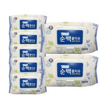 순백 물티슈 100매 20팩 캡형 엠보싱 다용도