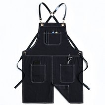 카우보이 솔리드 데님 요리 포켓 Pinafore 미용사 앞치마 이발사 집 청소 요리사 앞치마 마스터 앞치마 주방 악세사리, 2WQ-46456-002, 1개