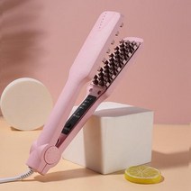 볼륨 앞머리 물결 빗 봉 고데기 솜털 헤어 컬러 전문 세라믹 헤어 3d grid volumizer hair crimper corn perm splint flat iron, 분홍색, 유럽 ​​연합