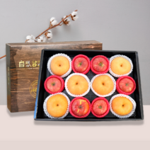 [명절 한정수량 ] 당도보장 최고급 사과&배 선물 세트 (사과 6과+배 6과 / 보자기 포함)