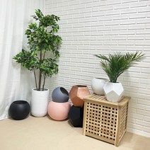 루아데코 마블 공 오각 원형 가로줄 공 화분 공모양화분 달항아리 마블 볼 동글 인테리어 셀프 분갈이 모던 거실 카페, 핑크