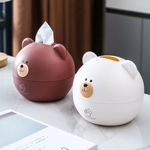 구디푸디 곰돌이 돼지 티슈 두루마리 휴지 케이스, 곰돌이 (화이트), 선택:곰돌이 (화이트)