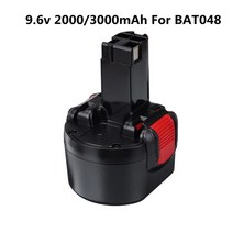 견고한 BAT048 9.6V 2000mAh 3000mah Ni-CD 충전식 배터리 BOSXH 호환 PSR 960 BH984 BAT119 전동 공구, 02 1pcs 3000mah