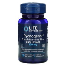 라이프익스텐션 피크노제놀 Pycnogenol 프랑스 해송 껍질 추출물 100mg 베지캡슐 60정