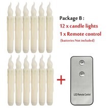 LED 양초 조명 원격 제어 테이퍼 6/12 개 새해 크리스마스 파티 결혼식 휴일 12 월 차, Package B