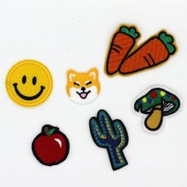 플라이쿱 봉제식 동물 캐쥬얼 빈티지 자수 와펜 패치 6종세트