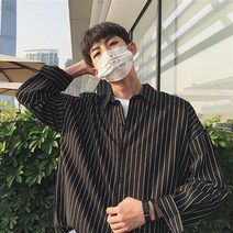 남자 코트 긴팔 셔츠 스트라이프 셔츠 Whr1226