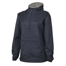 Charles River Apparel 여성용 채텀 아노락 물방울 무늬 네이비/화이트 Small