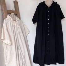 내추럴가든 투웨이 후드 링클코튼 원피스