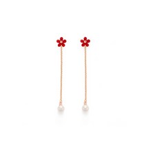 [리타모니카] Cherry Blossom Pearl Drop Earrings