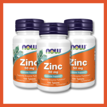 나우푸드아연 글루콘산아연 Zinc 50mg 100타블렛 3묶음, 나우푸드 Zinc 100정 x 3