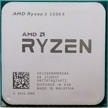 파워딜 AMD-Ryzen 5 1500X 3.5 GHz 쿼드코어 8 CPU 프로세서 L3 = 16M 65W YD150XBBM4GAE 소켓 AM4, 한개옵션0