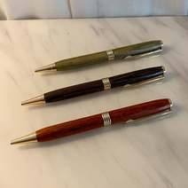 이니셜 각인 수제 트위스트우든펜 웬지(Wenge), 골드(Gold), (한글)마.엄마체