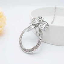 펜던트 돋보기 목걸이 6배율 목에거는 휴대용 노안 선물 확대경, 실버, 장미